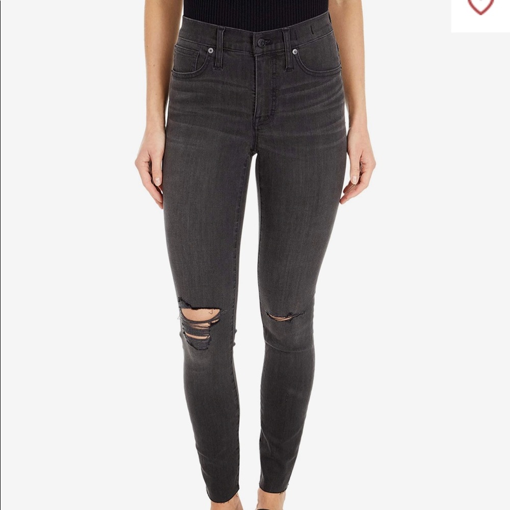9'' High-Rise Skinny Jeans in Black Sea- size 29